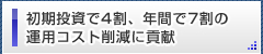 初期投資で4割、年間で7割の運用コスト削減に貢献