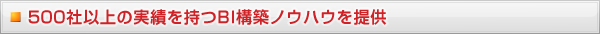 500社以上の実績を持つBI構築ノウハウを提供