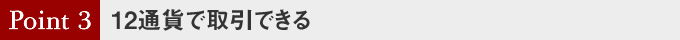 12通貨で取引できる