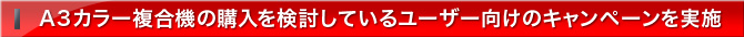 A3カラー複合機の購入を検討している ユーザー向けのキャンペーンを実施