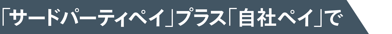 「サードパーティペイ」プラス「自社ペイ」で