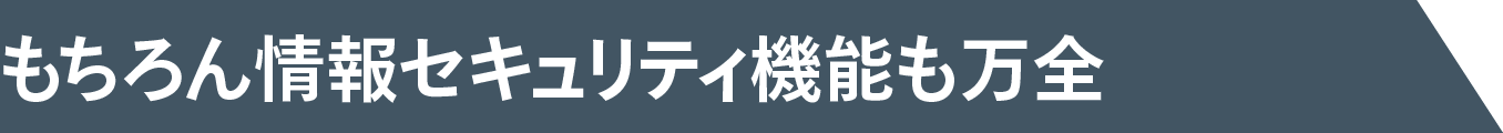 もちろん情報セキュリティ機能も万全